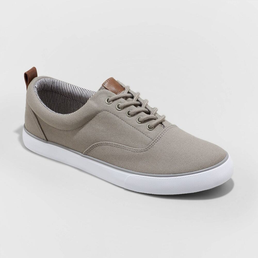Goodfellow & Co Brady Men’s Sneakers Size 8 Gray Canvas Lace Up Low Top Shoes